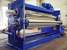 Machine de calandrage textile à double rouleaux